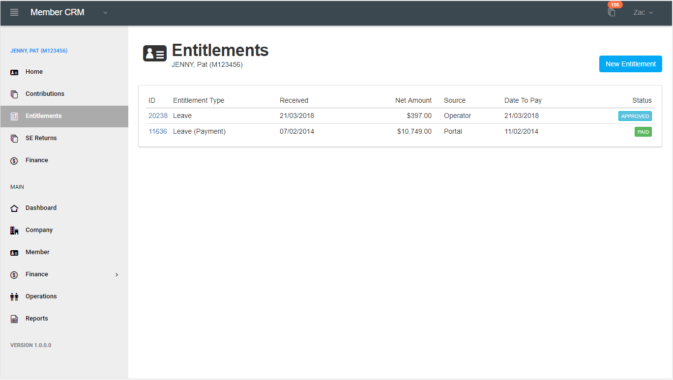 Member Entitlements