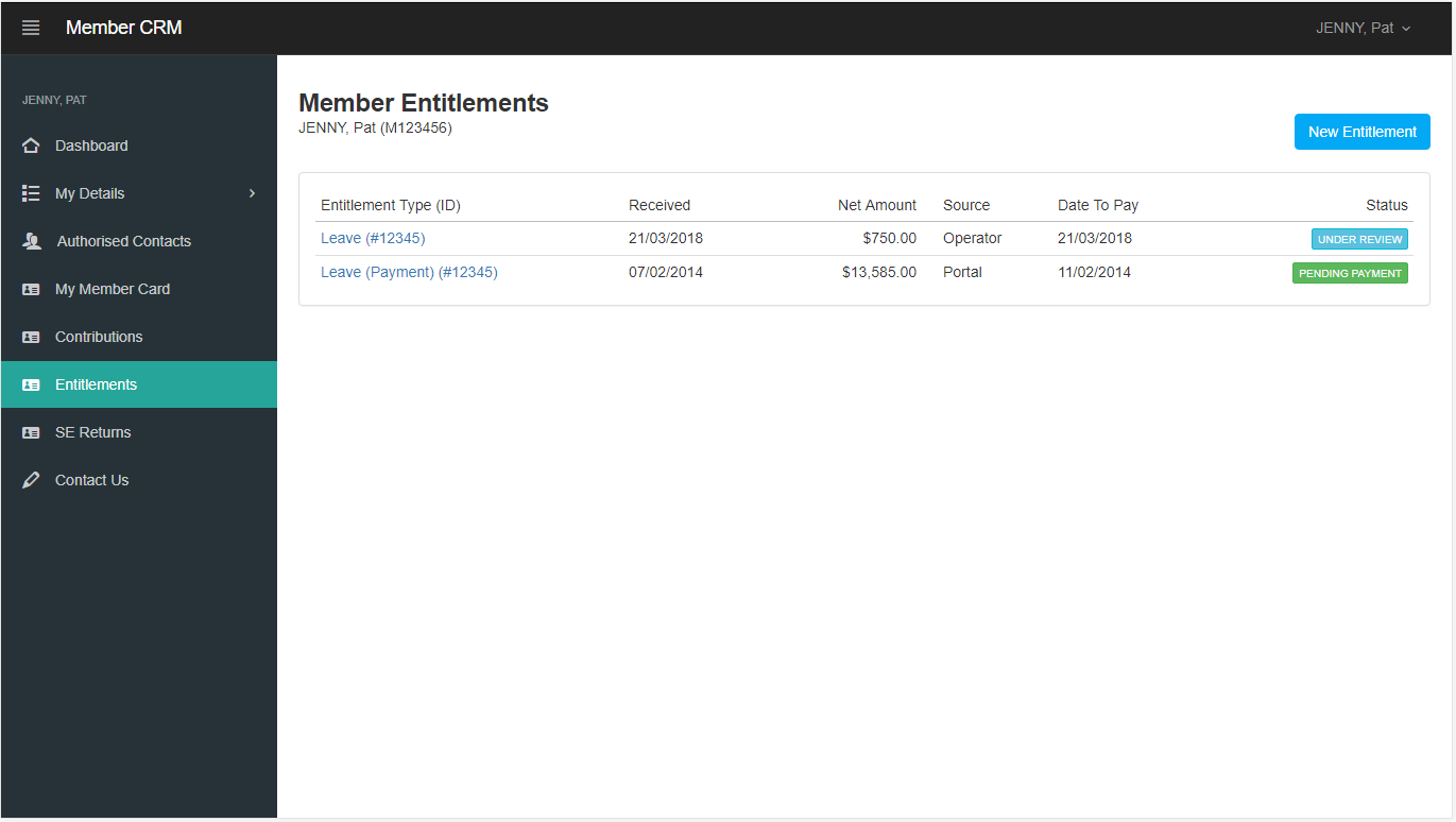 Member Entitlements